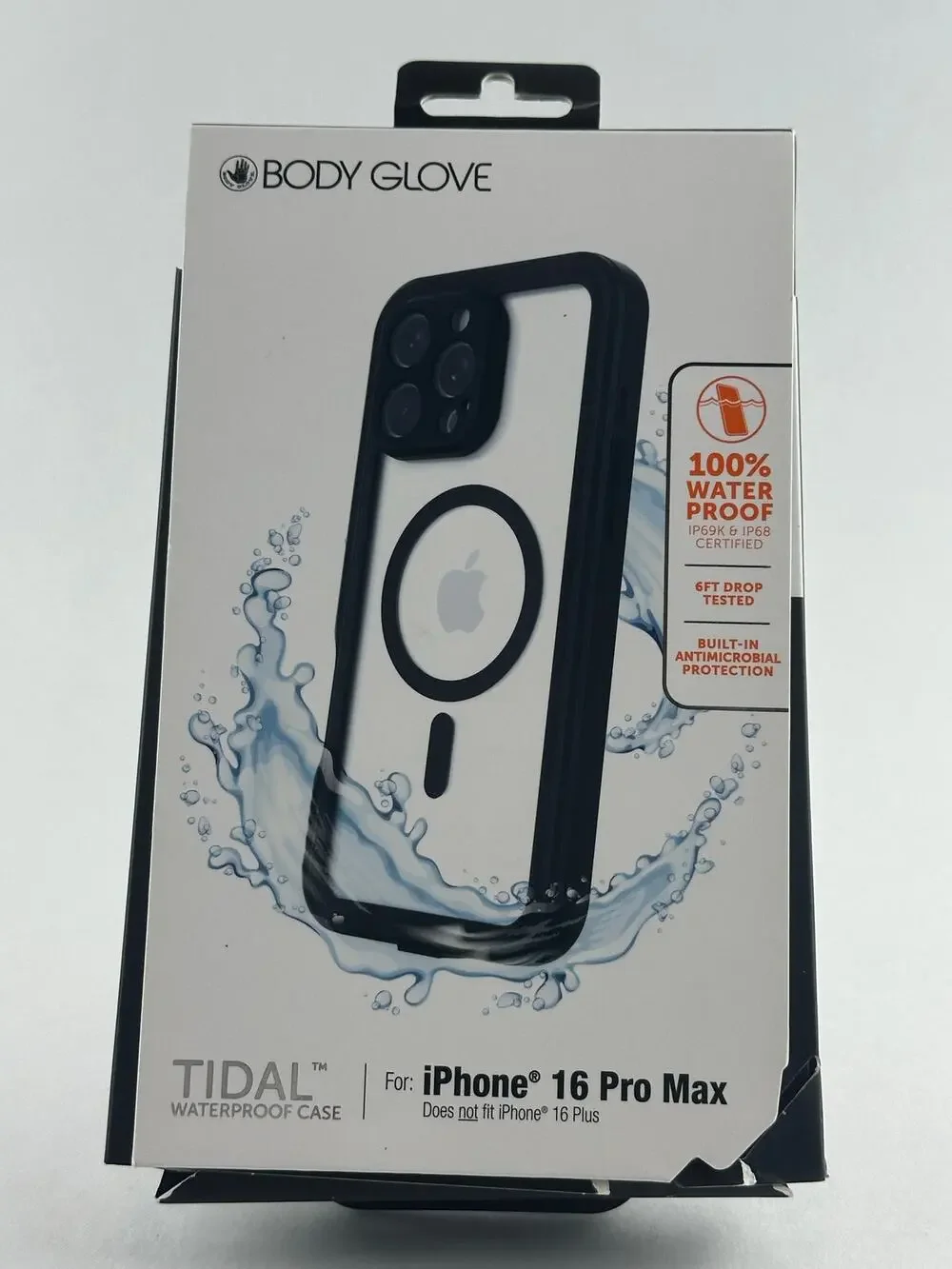 Body Glove Tidal Waterproof iPhone 16 Pro Max Clear/Black MagSafe Case NWT